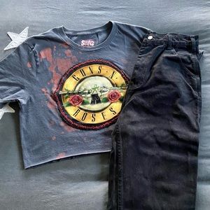 Guns and Roses vintage cropped T-shirt